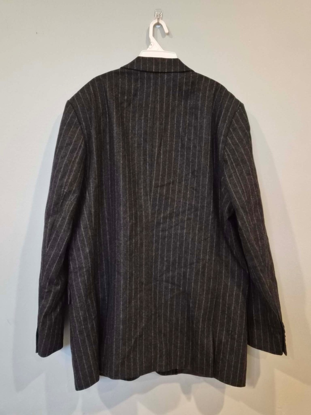Express Mens Wool Corporate Officewear Gray Pin Stripe Sport Coat Blazer 44R - Picture 3 of 5